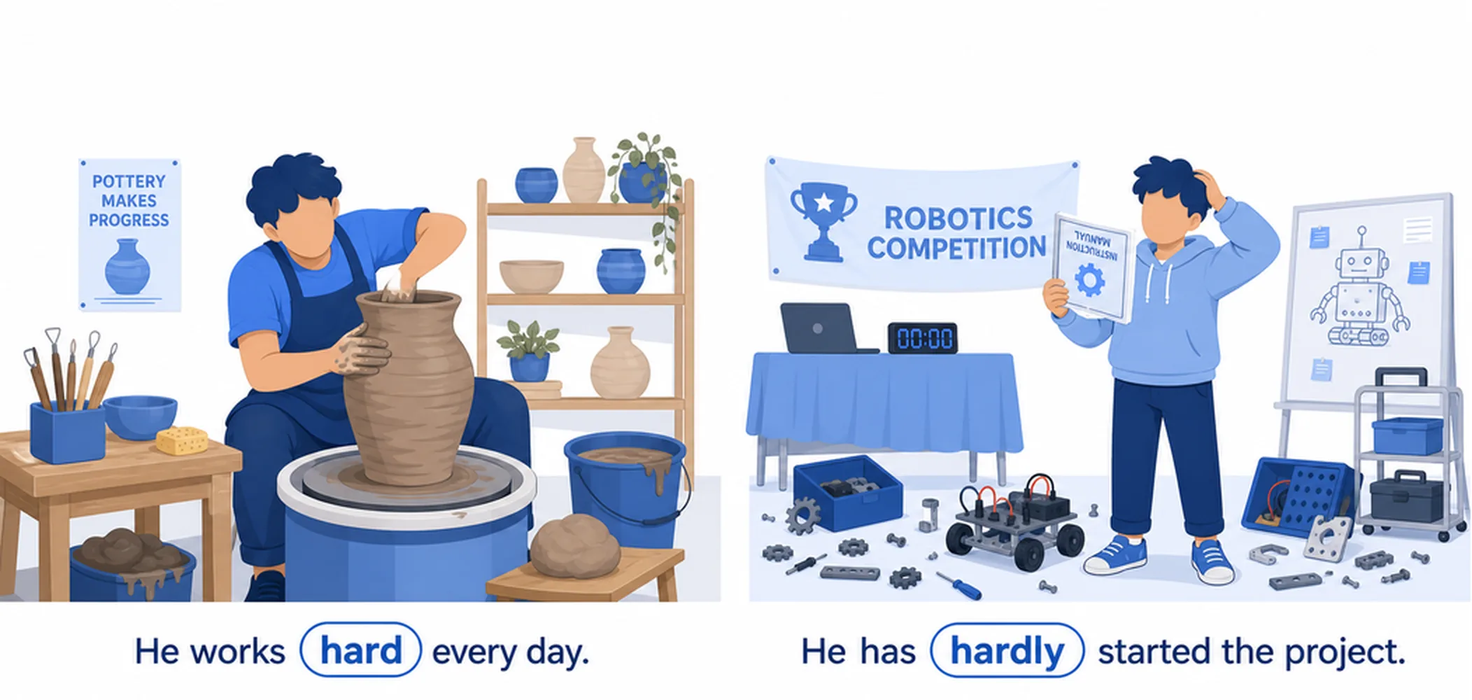 Hard vs hardly — comparison