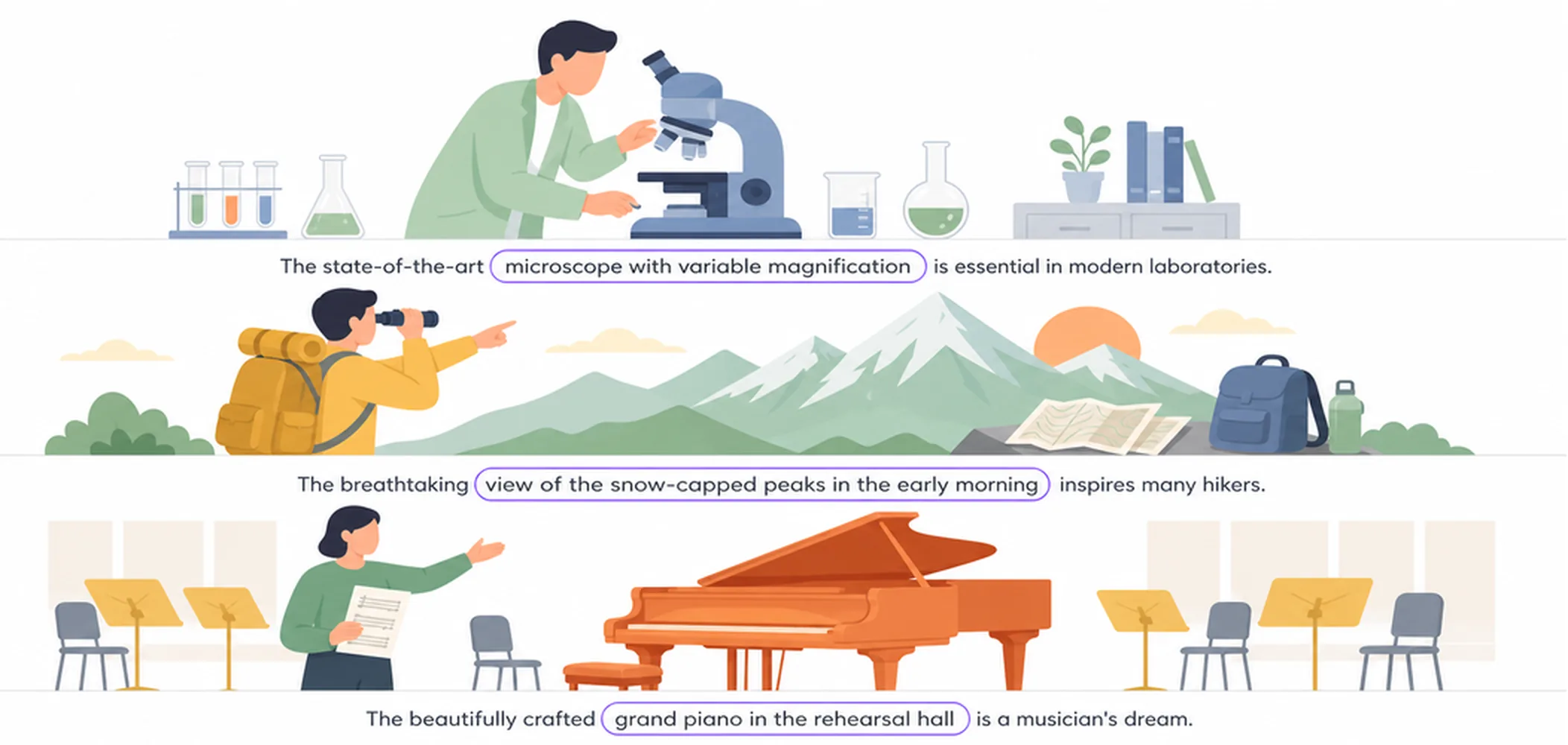 Complex noun phrases — 30 examples