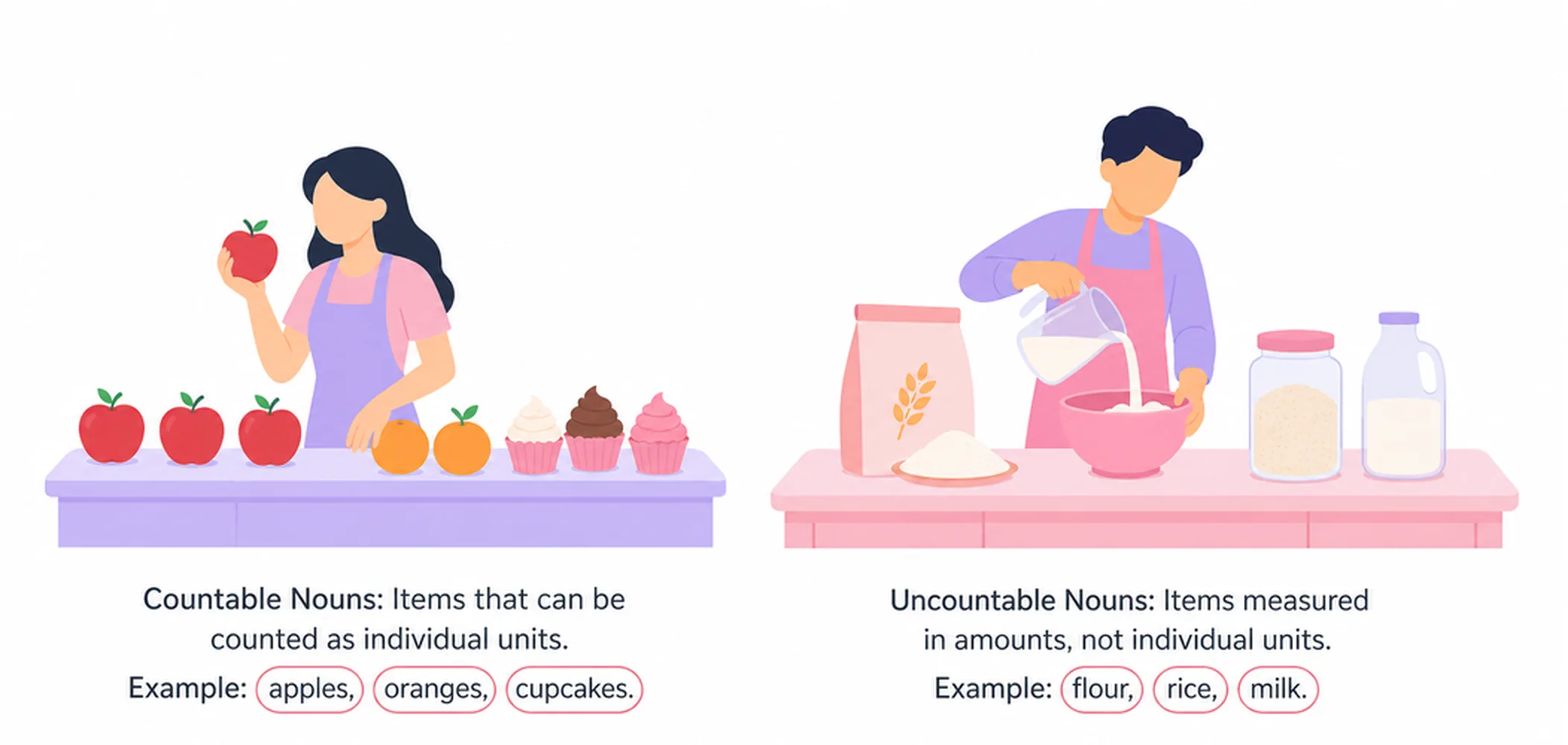 Countable and uncountable nouns — food