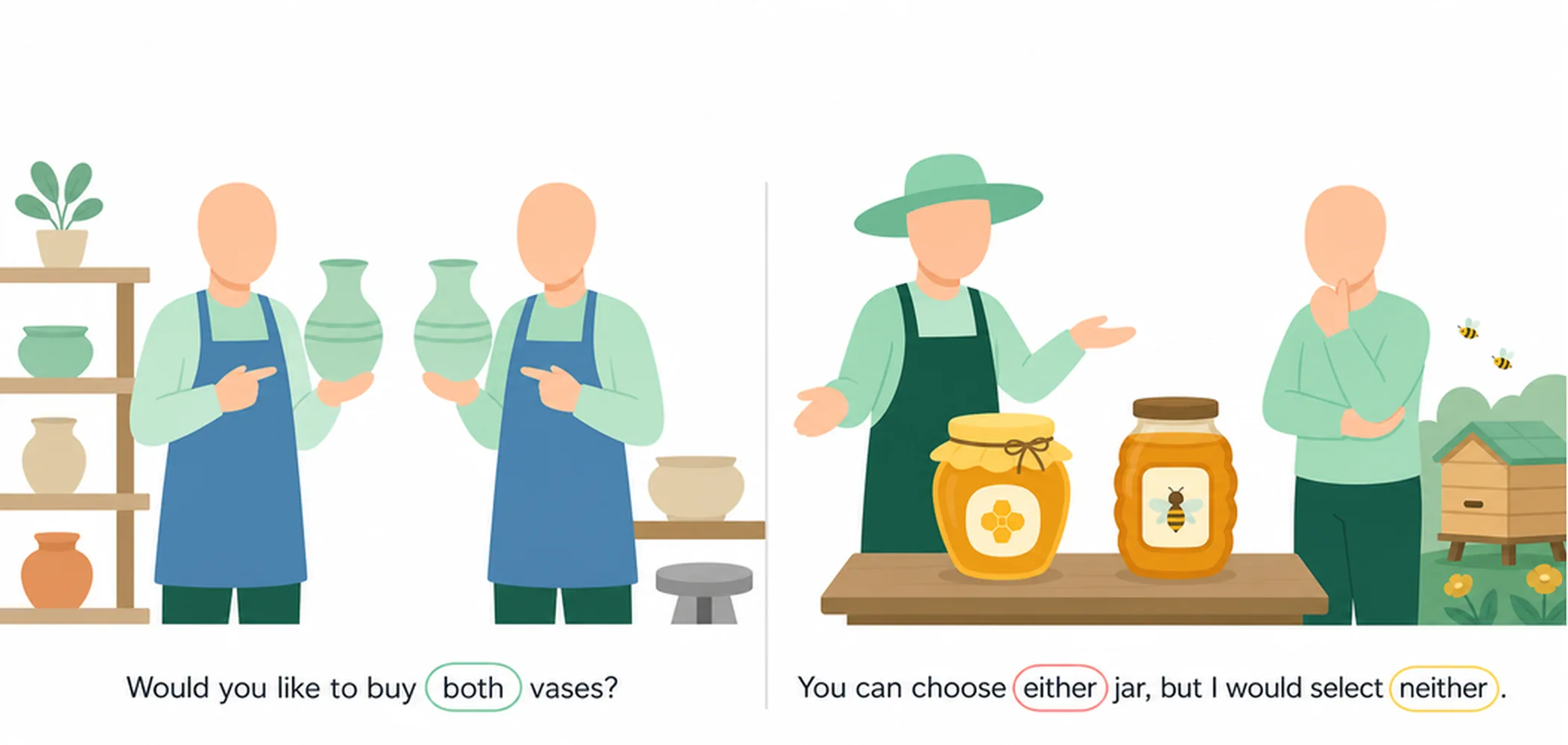Both, either, neither — comparison