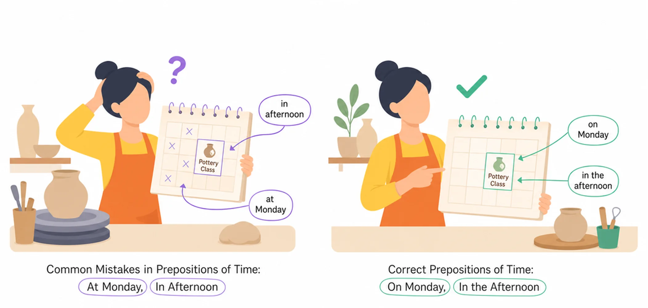Prepositions of time — common mistakes