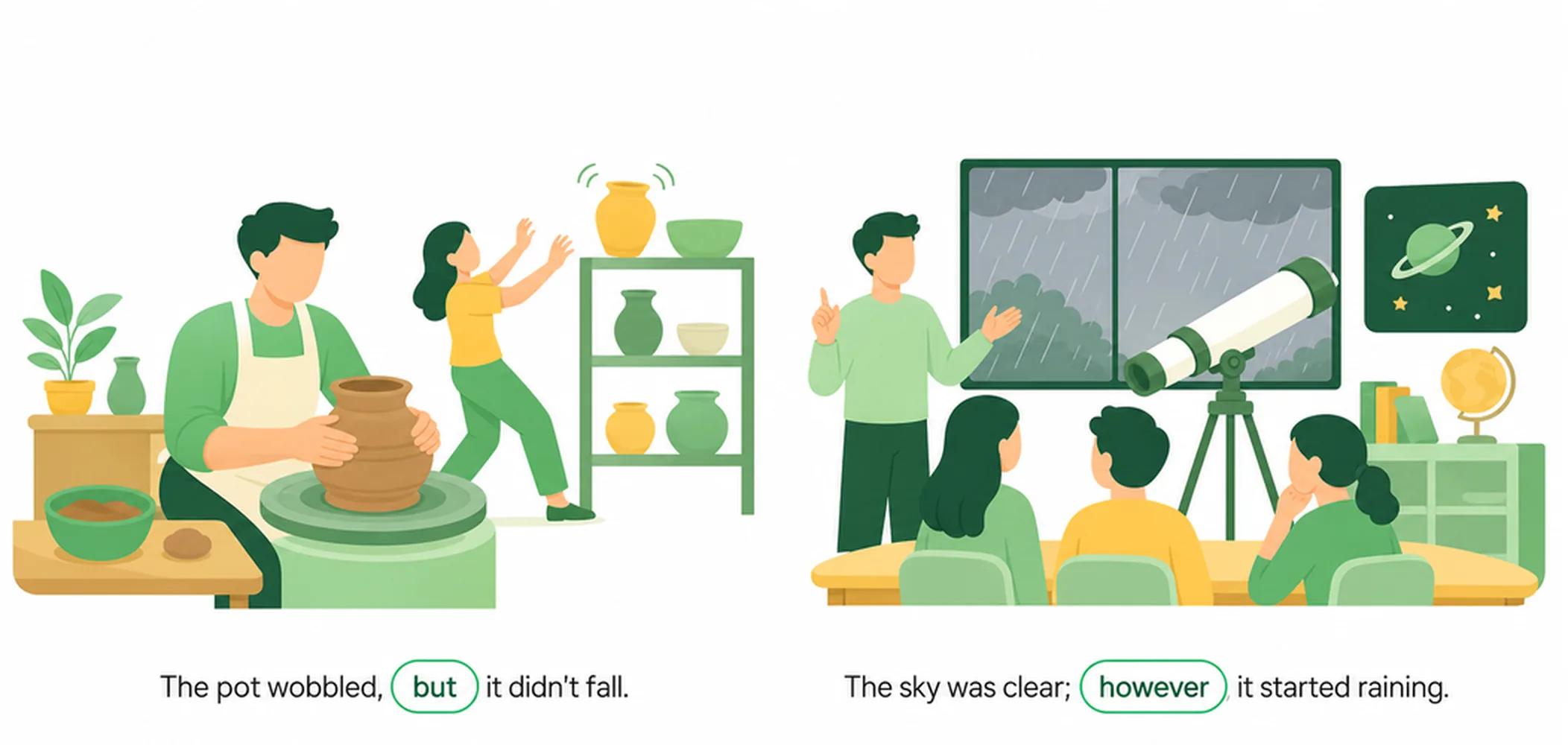But vs however — difference