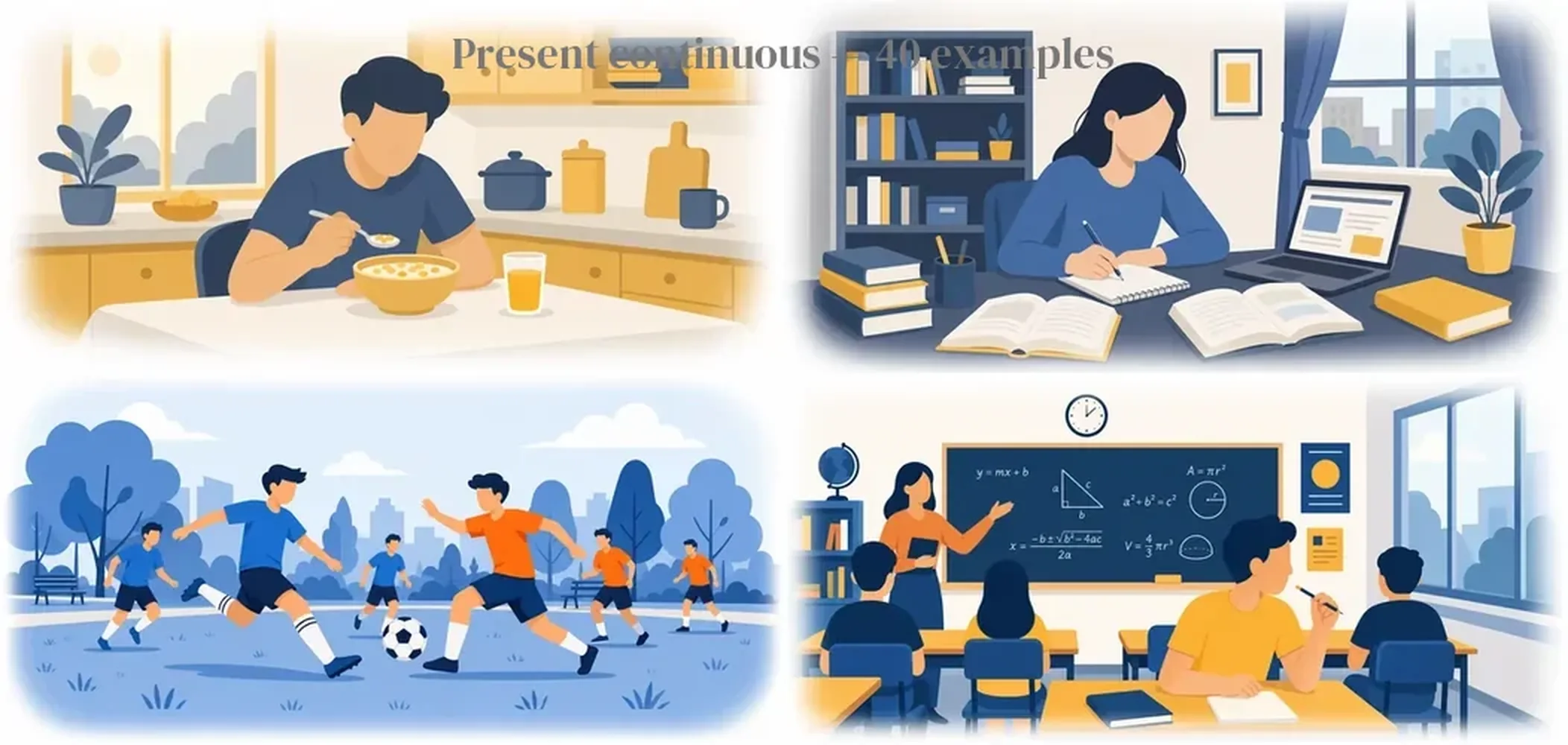 Present continuous — 40 examples