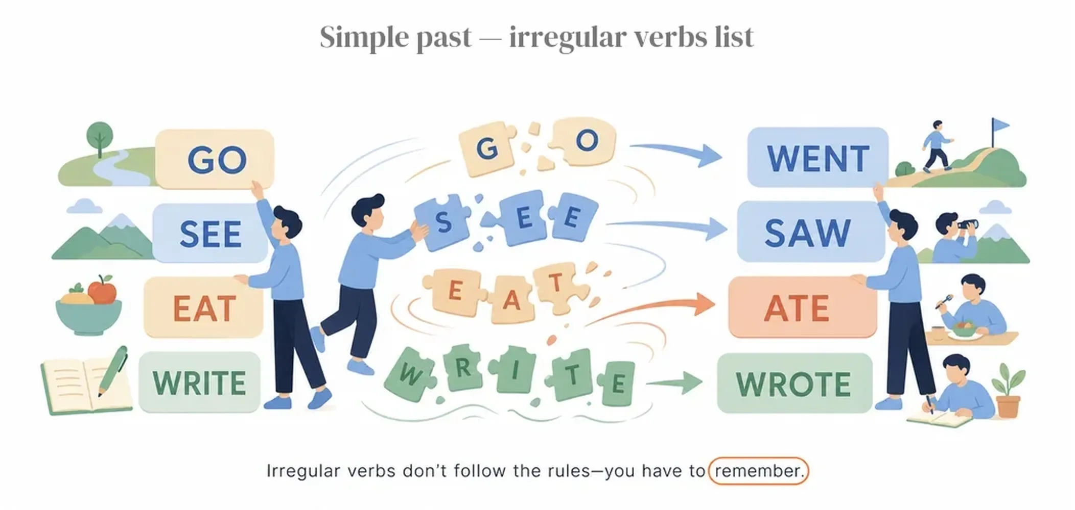 Simple past — irregular verbs list