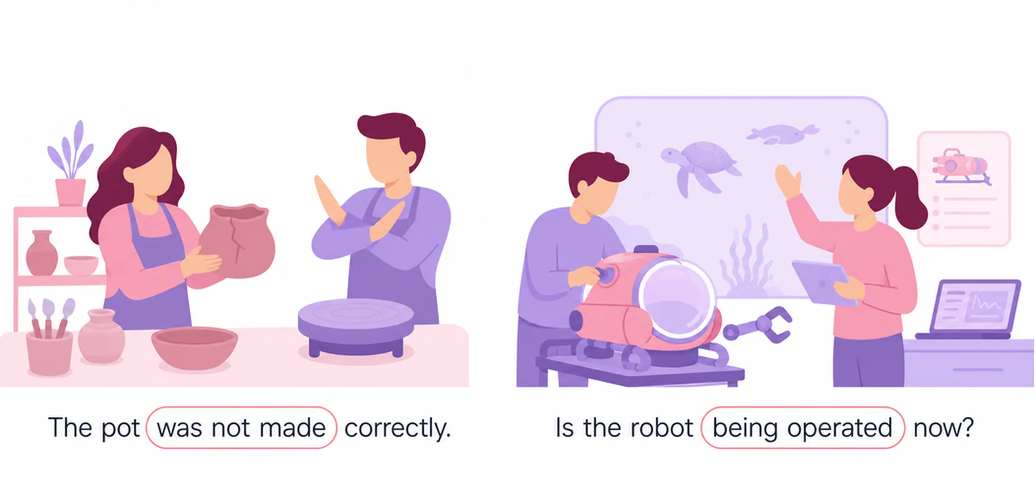 Passive voice — negative sentences and questions