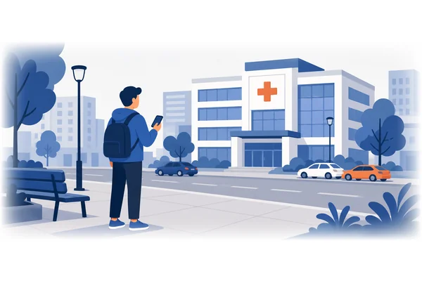 There is a hospital near my house.
