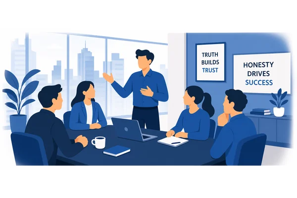 Truth and honesty are important values in our company.