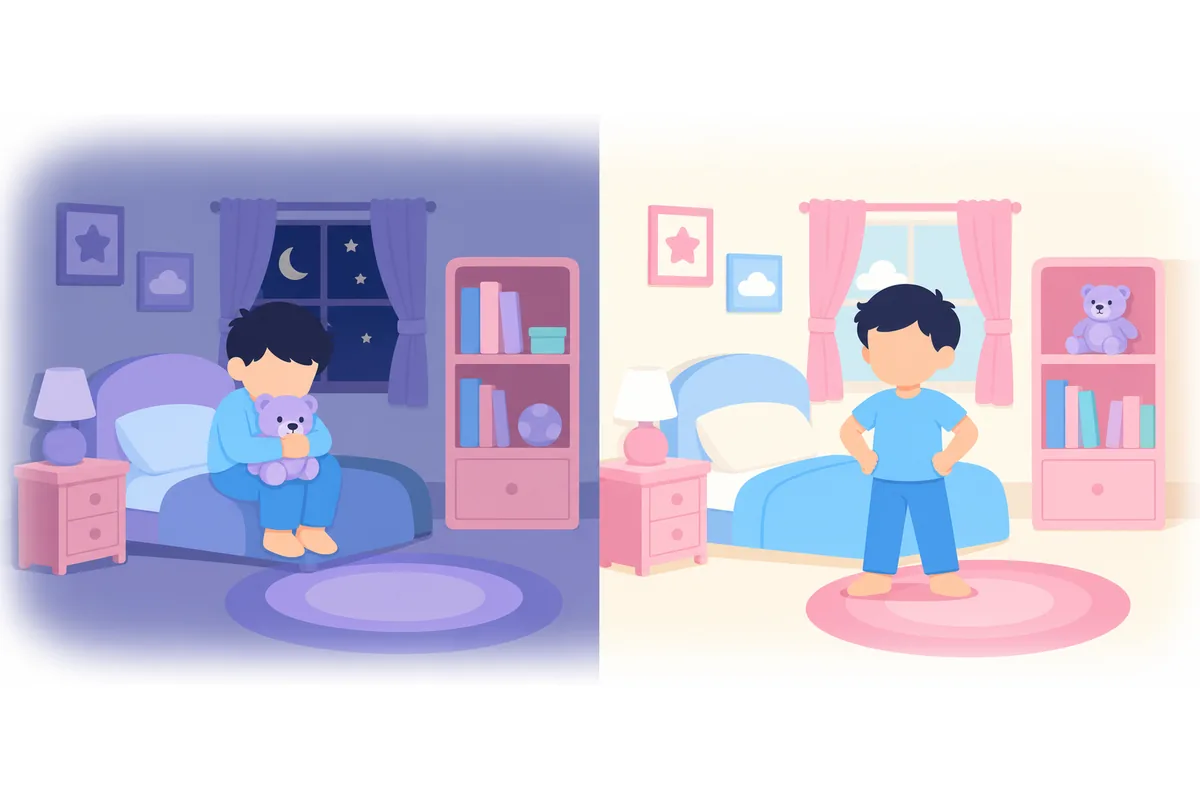 The child's fear of the dark disappeared after one week.