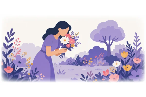 The flowers smell fresh.