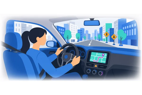 She is a careful driver.