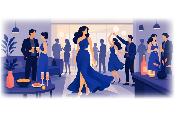 She wore a beautiful dress to the party.