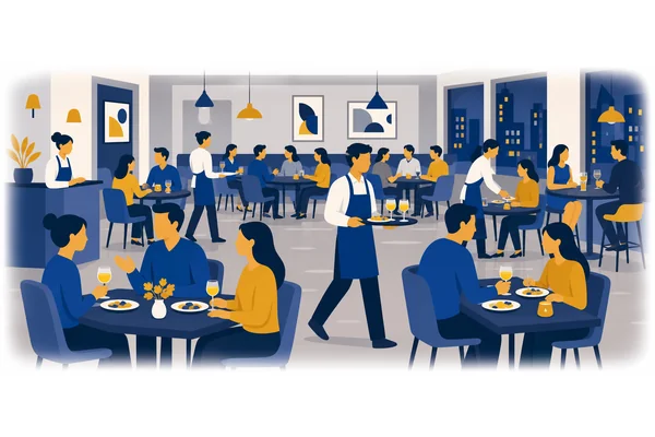 The restaurant was very crowded on Saturday night.