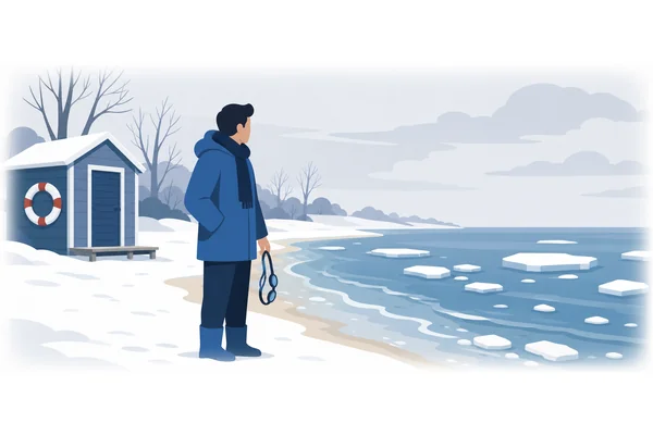Does he ever go swimming in winter?