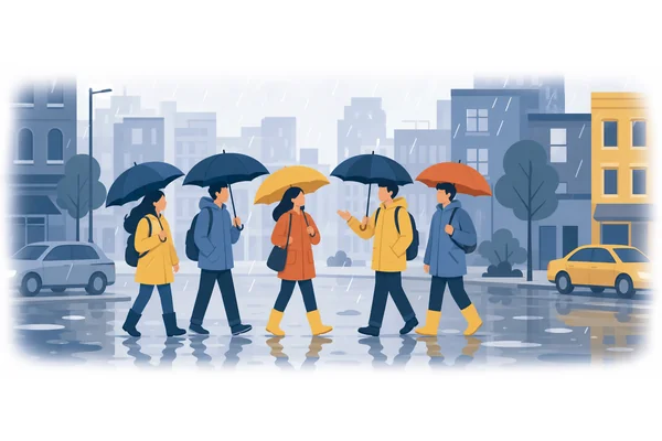 Although it was raining, we decided to go for a walk.