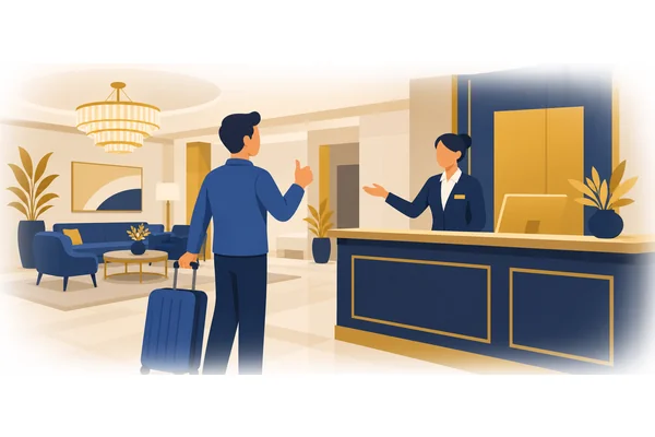 Although the hotel was expensive, the service was excellent.