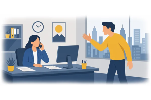 The most annoying part of the job is dealing with difficult customers.