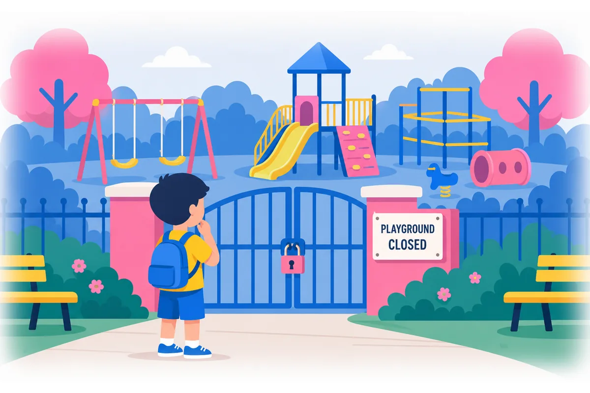The children's playground is closed today.