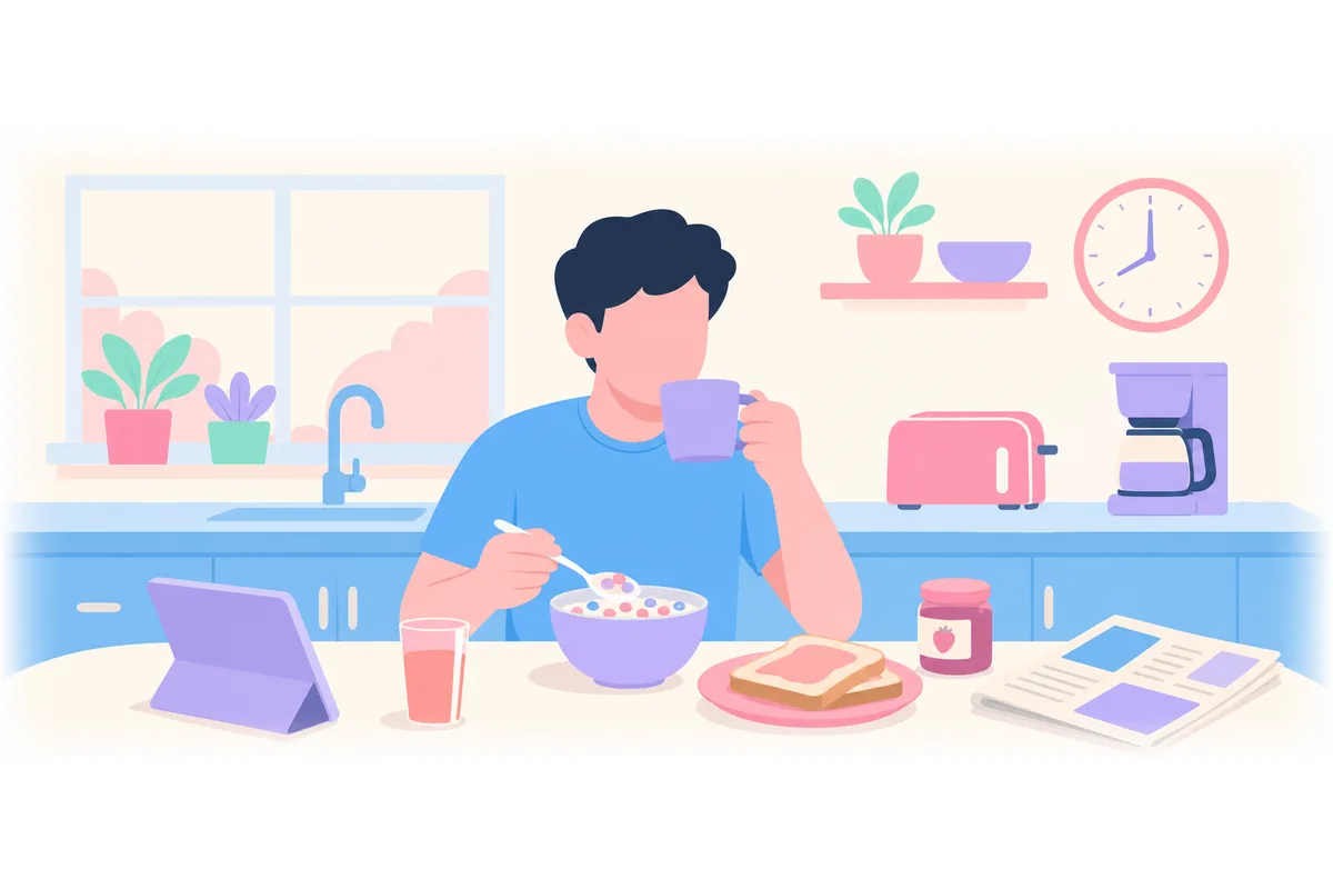 I usually have breakfast in the morning.