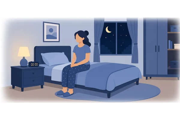 She goes to bed at midnight.
