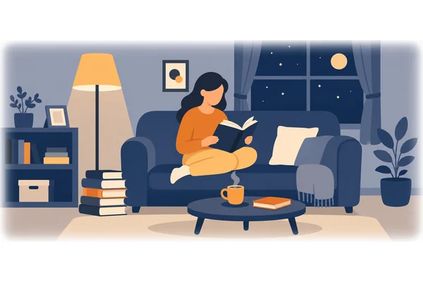 I like to read at night.