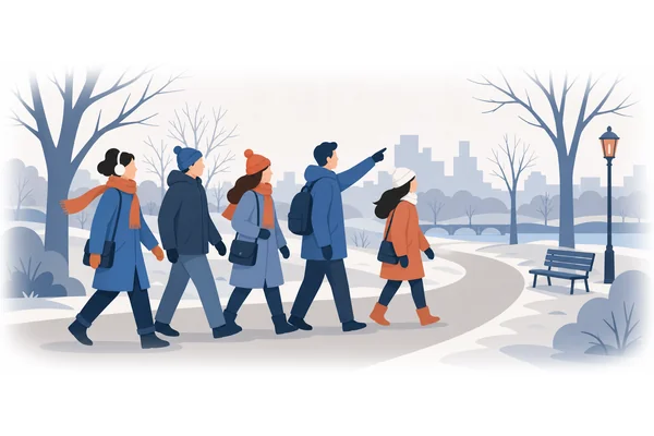 The weather was cold, but we decided to go for a walk anyway.