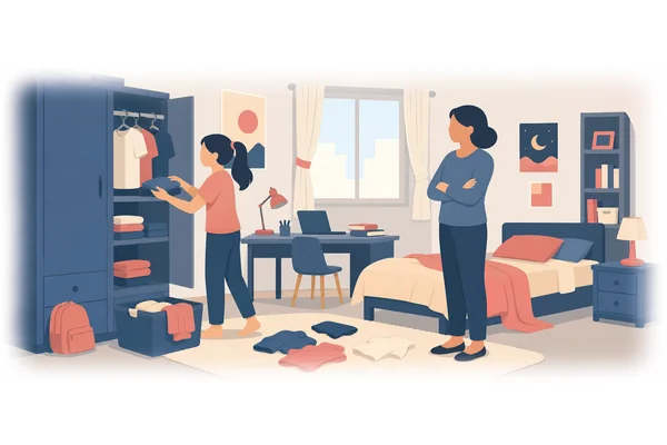 She managed to get her teenage daughter to tidy her room.