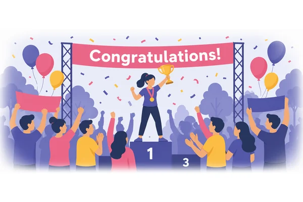It was Sarah who won the competition yesterday.