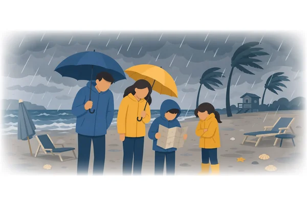 It was the terrible weather that ruined our holiday.