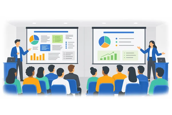 Her presentation was clearer and more engaging than his, making it the most successful one of the day.