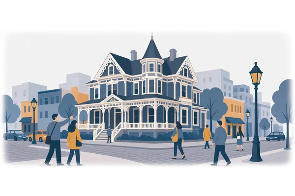 The large Victorian house on the corner of Main Street was built in 1895.