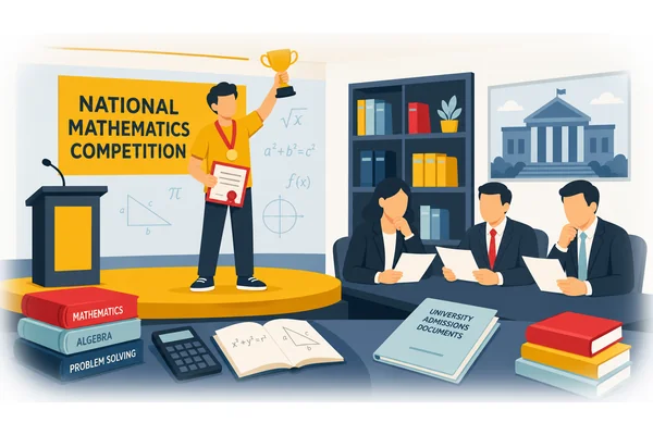 The high school student's impressive performance in the national mathematics competition impressed university admissions officers.