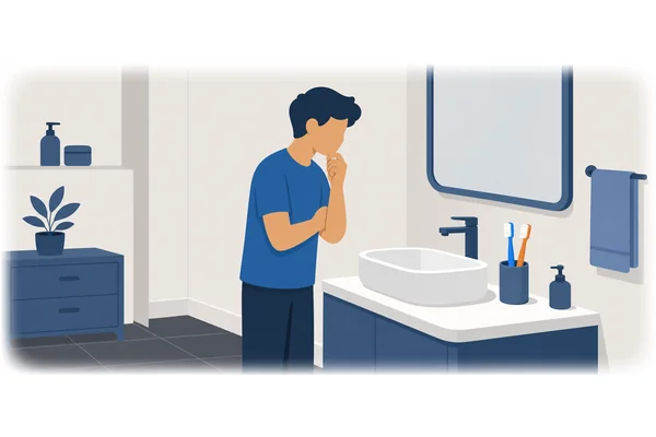 I have two toothbrushes in my bathroom.