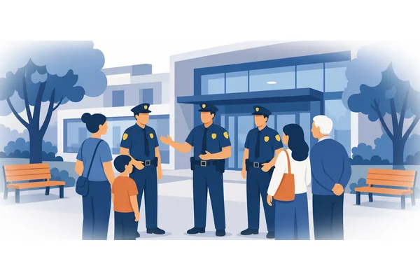 The policemen are here to help.
