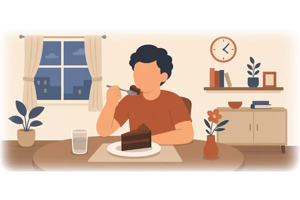 I like to eat a piece of chocolate cake after dinner.