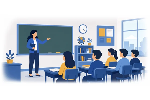 My sister-in-law works as a teacher in the city.