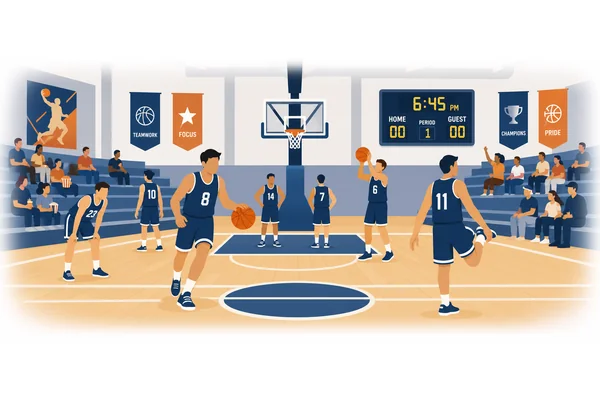 The BASketball game starts at 7 p.m.