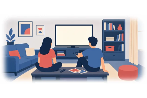 We sat on the coffee table while we watched television.