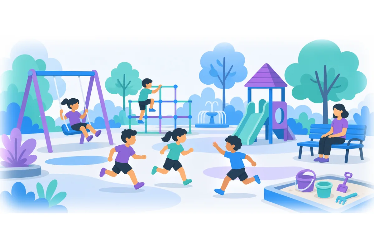 The children play in the playground after school.