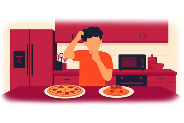 You can choose pizza or pasta for dinner.