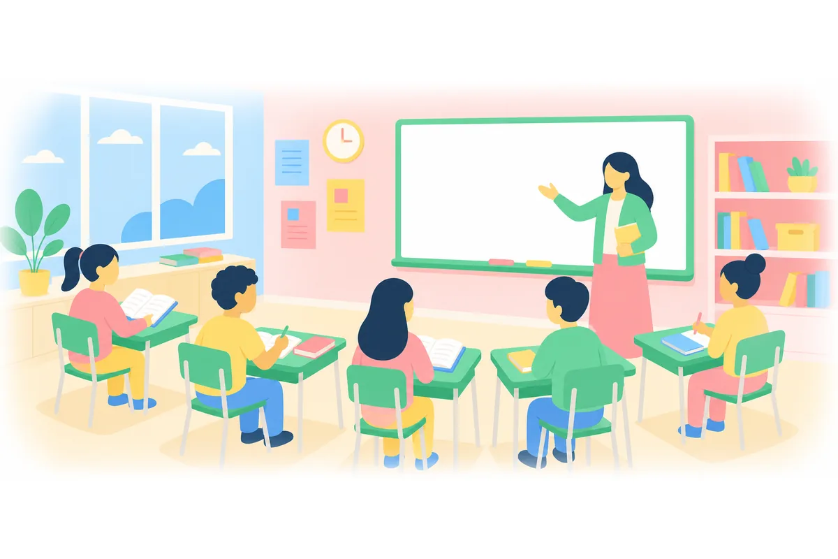 There are five students in the classroom.