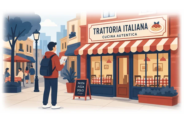 The restaurant which serves Italian food is near my house.