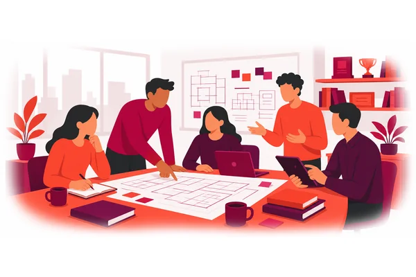 The success of the project depends on good teamwork.