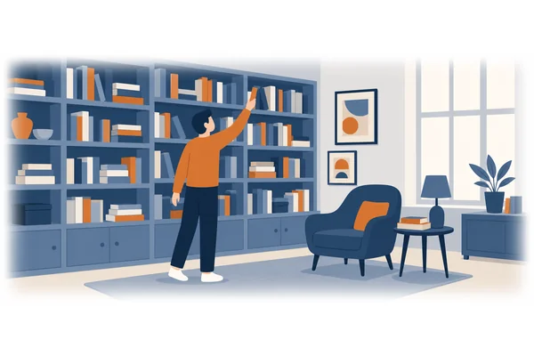 The room is full of books.