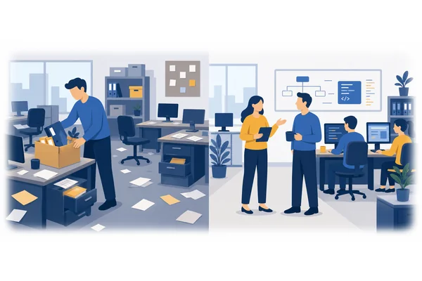 Employee turnover increased last year. By contrast, retention rates in the tech division remained stable.