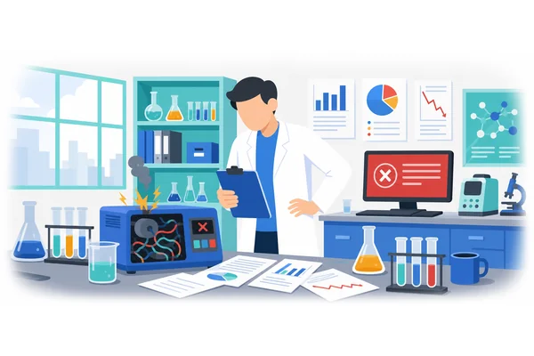 The experiment failed owing to faulty equipment, and as a result, the data was unreliable.