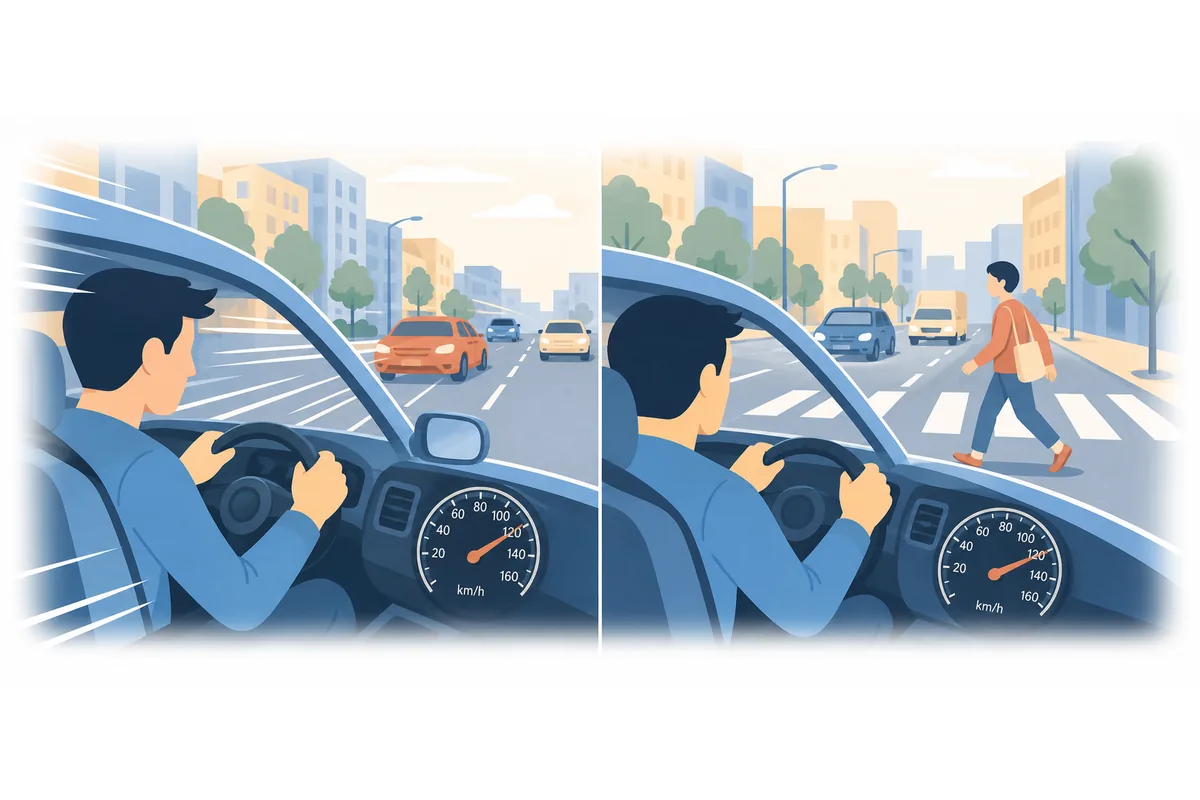 The faster you drive, the less time you have to react.