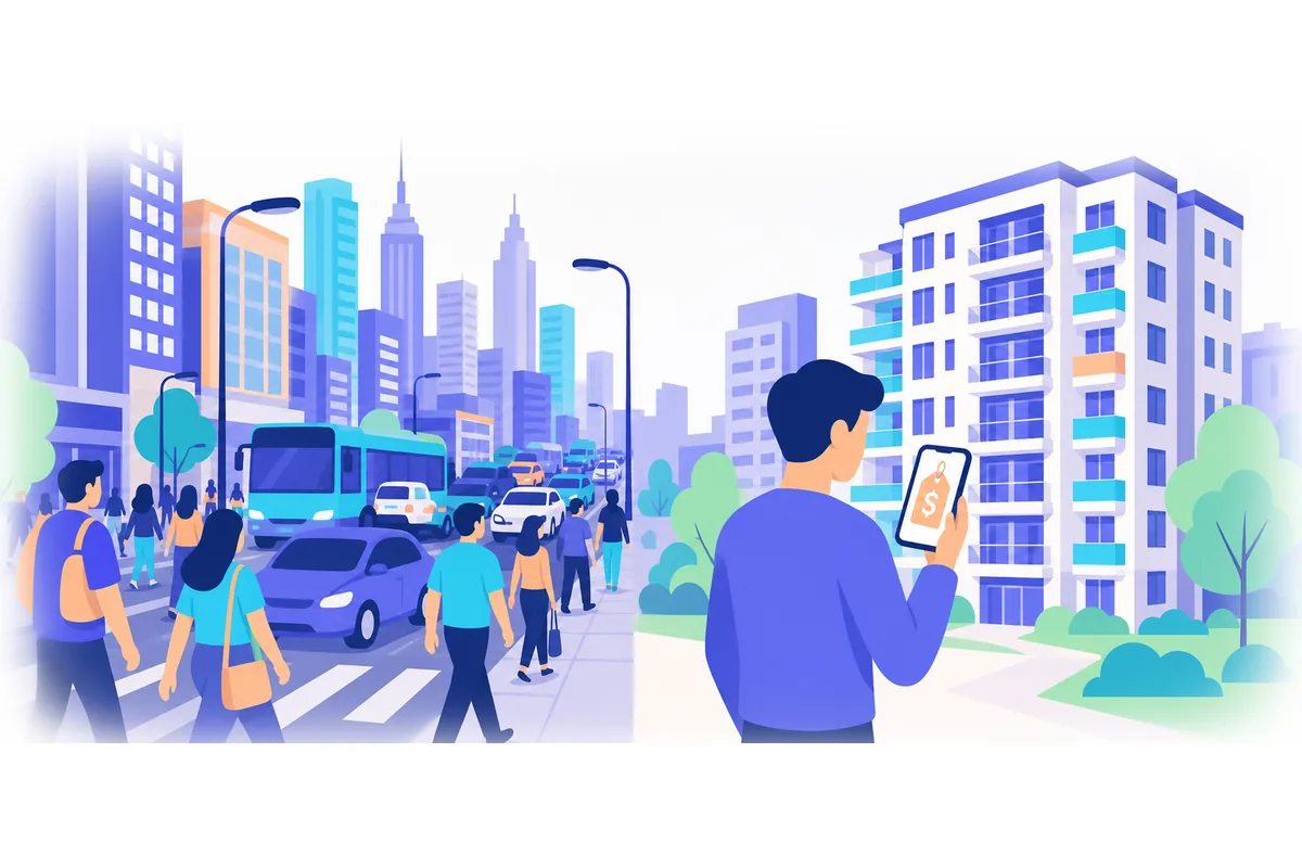 The busier the city, the higher the cost of living.
