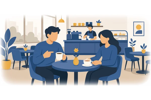 I'll have a coffee, and she'll have a tea.