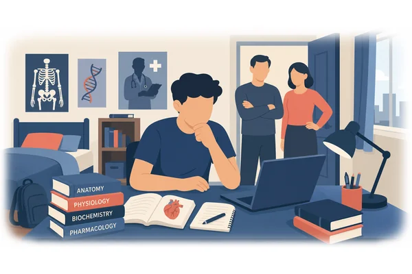 Tom wants to study medicine, but his parents don't want him to.