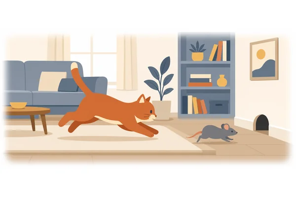 The cat chased the mouse.